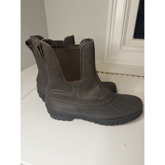 UGG Other - NEW Ugg Romosa Chelsea Leather Waterproof Rain Boots Men's Sz 8 Brown [jb]